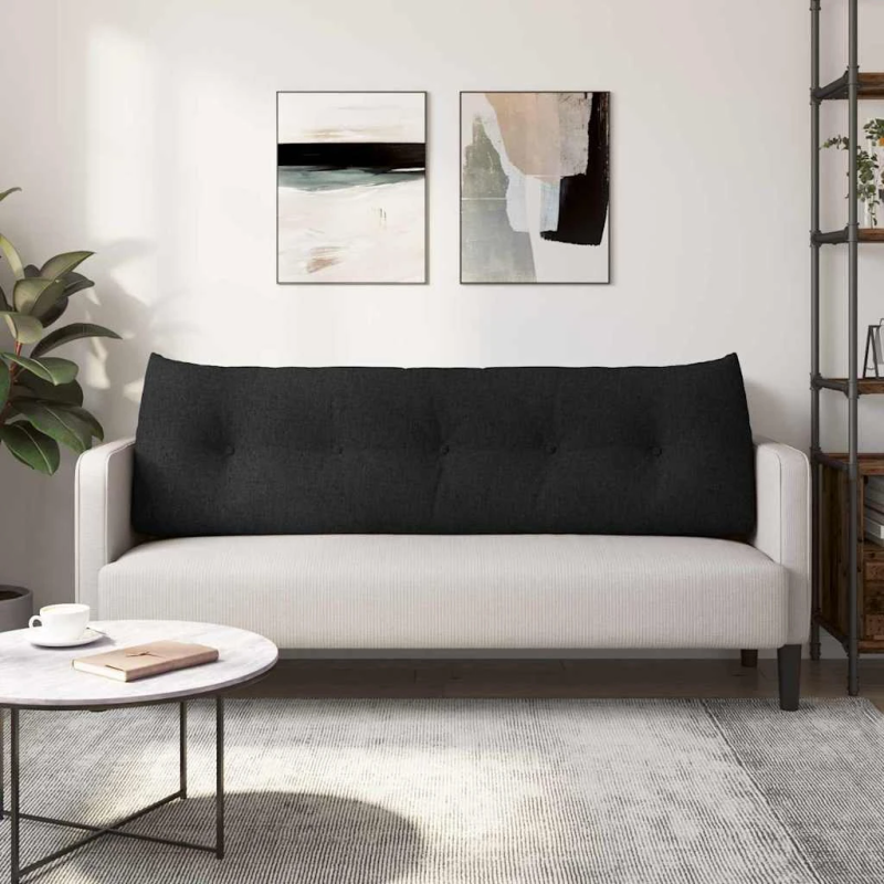 vidaXL Atpakaļ spilvens Melna 160 x 24 x 50 cm audums