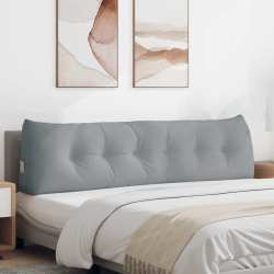 vidaXL Atpakaļ spilvens Gaiši pelēks 180 x 24 x 50 cm audums