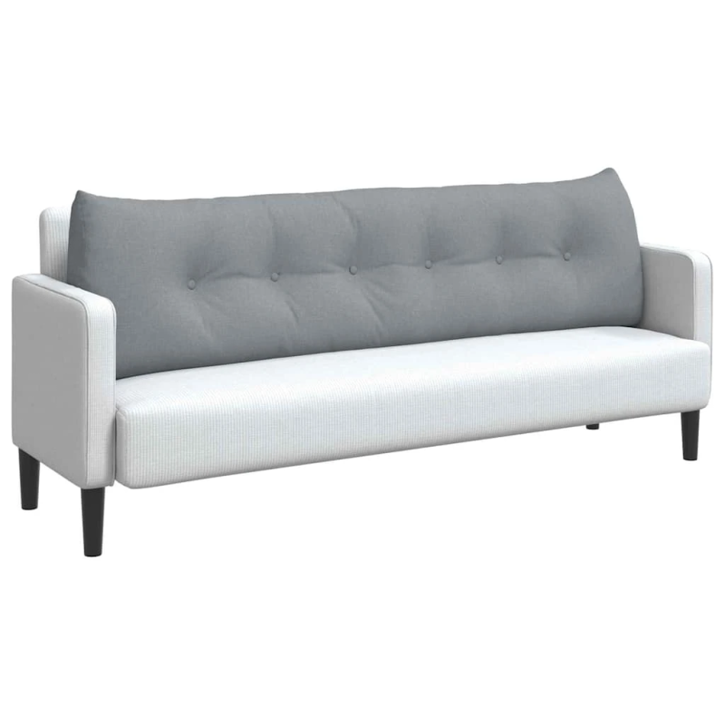 vidaXL Atpakaļ spilvens Gaiši pelēks 180 x 24 x 50 cm audums