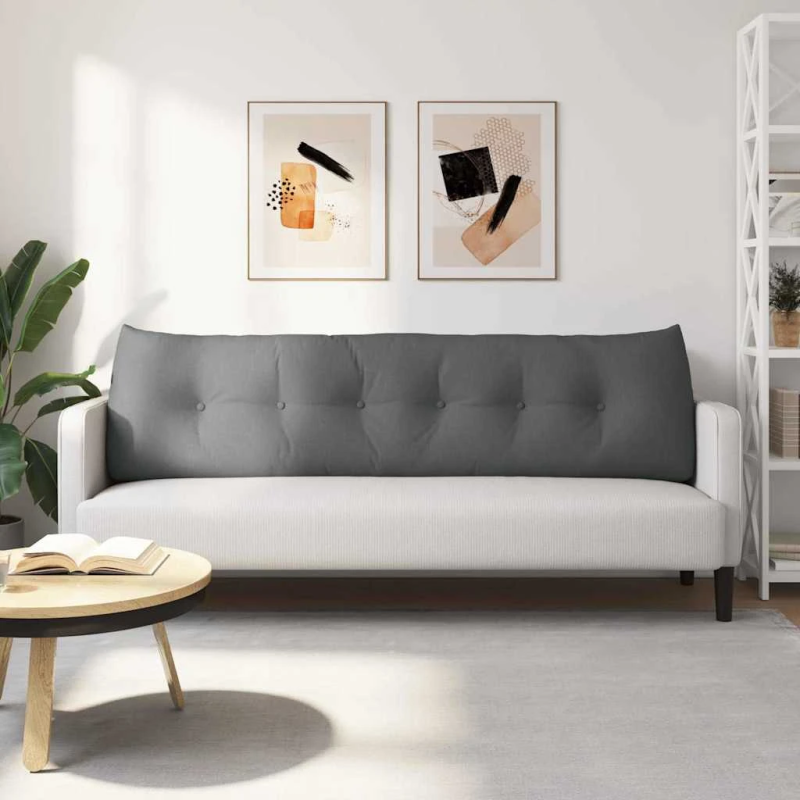 vidaXL Atpakaļ spilvens Tumši pelēks 180 x 24 x 50 cm audums