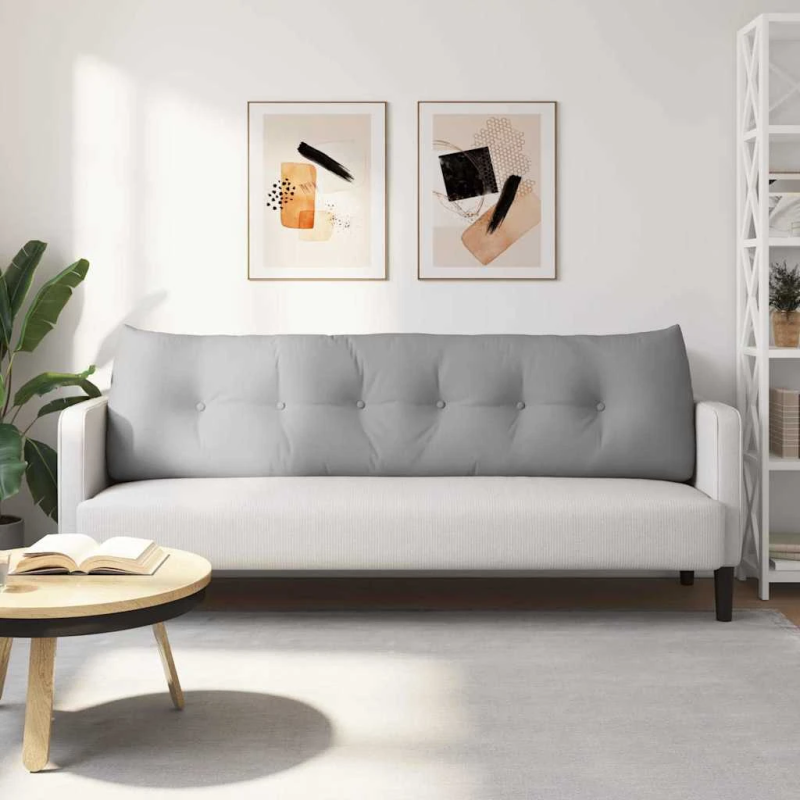 vidaXL Atpakaļ spilvens Mākoņu pelēka 180 x 24 x 50 cm audums