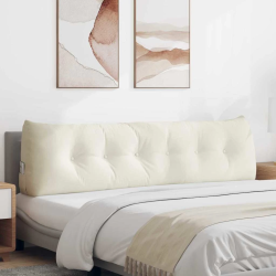 vidaXL Atpakaļ spilvens Krēmkrāsa 180 x 24 x 50 cm Samts