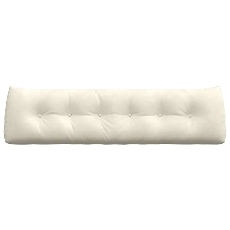 vidaXL Atpakaļ spilvens Krēmkrāsa 180 x 24 x 50 cm Samts