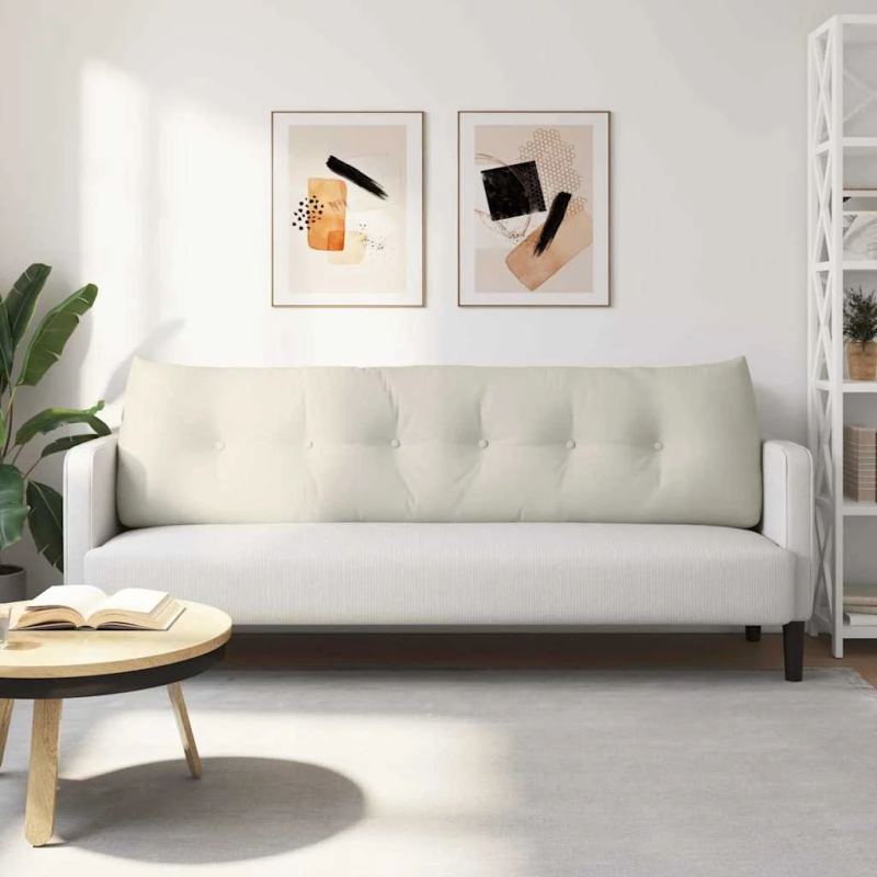 vidaXL Atpakaļ spilvens Krēmkrāsa 180 x 24 x 50 cm Samts