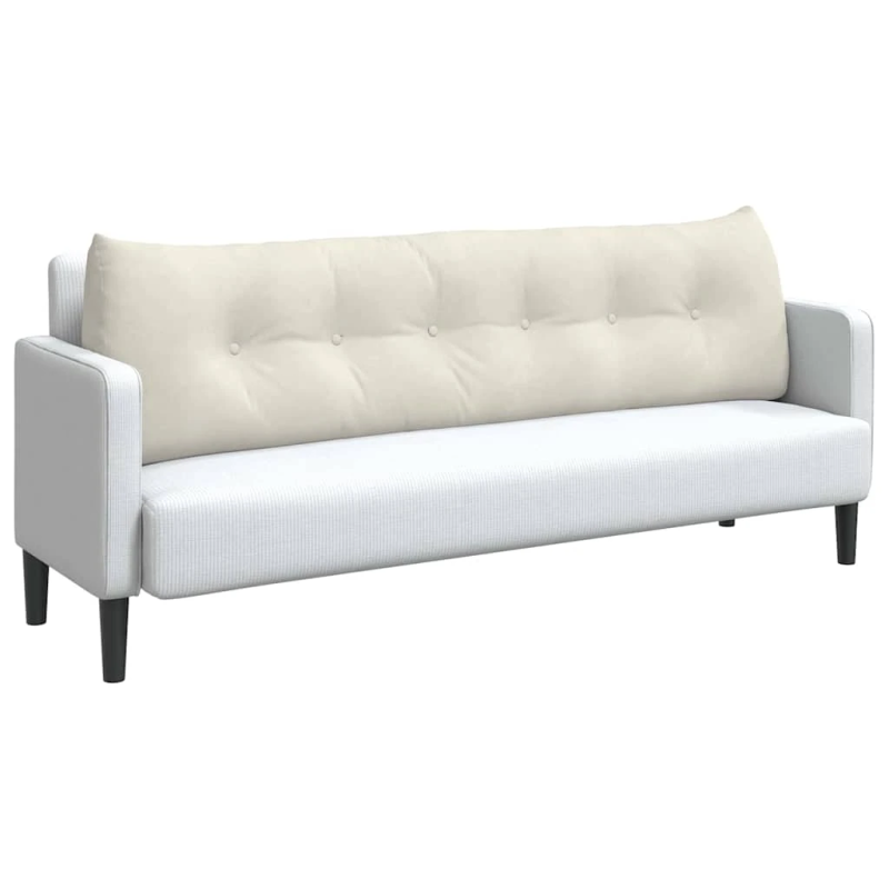 vidaXL Atpakaļ spilvens Krēmkrāsa 180 x 24 x 50 cm Samts