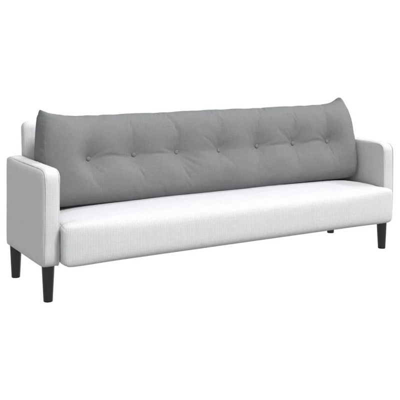 vidaXL Atpakaļ spilvens Gaiši pelēks 200 x 24 x 50 cm audums