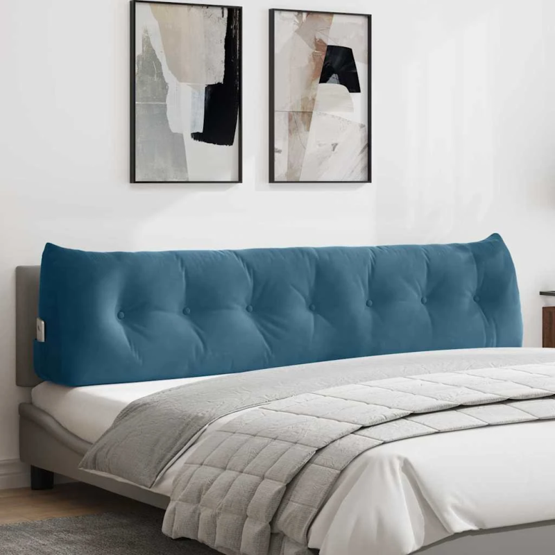 vidaXL Atpakaļ spilvens Zila 200 x 24 x 50 cm Samts