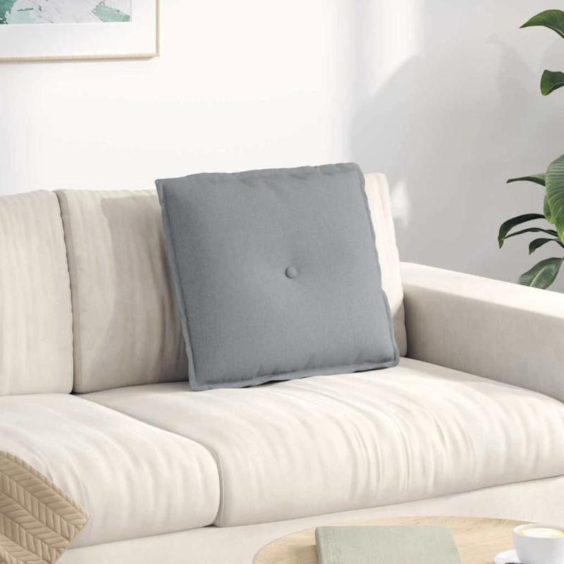 vidaXL Atpakaļ spilvens Gaiši pelēks 50 x 19 x 45 cm audums