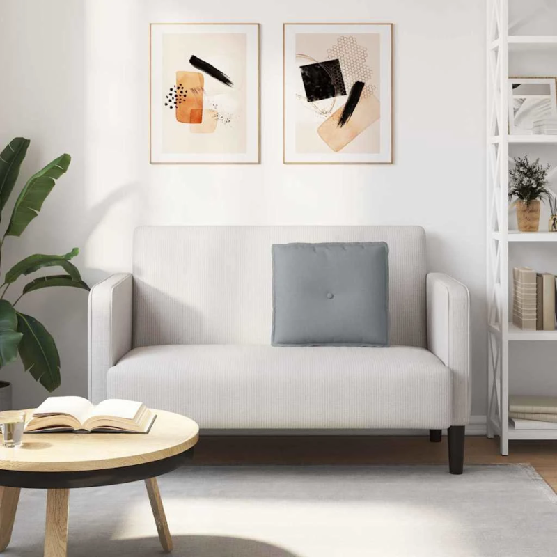 vidaXL Atpakaļ spilvens Gaiši pelēks 50 x 19 x 45 cm audums