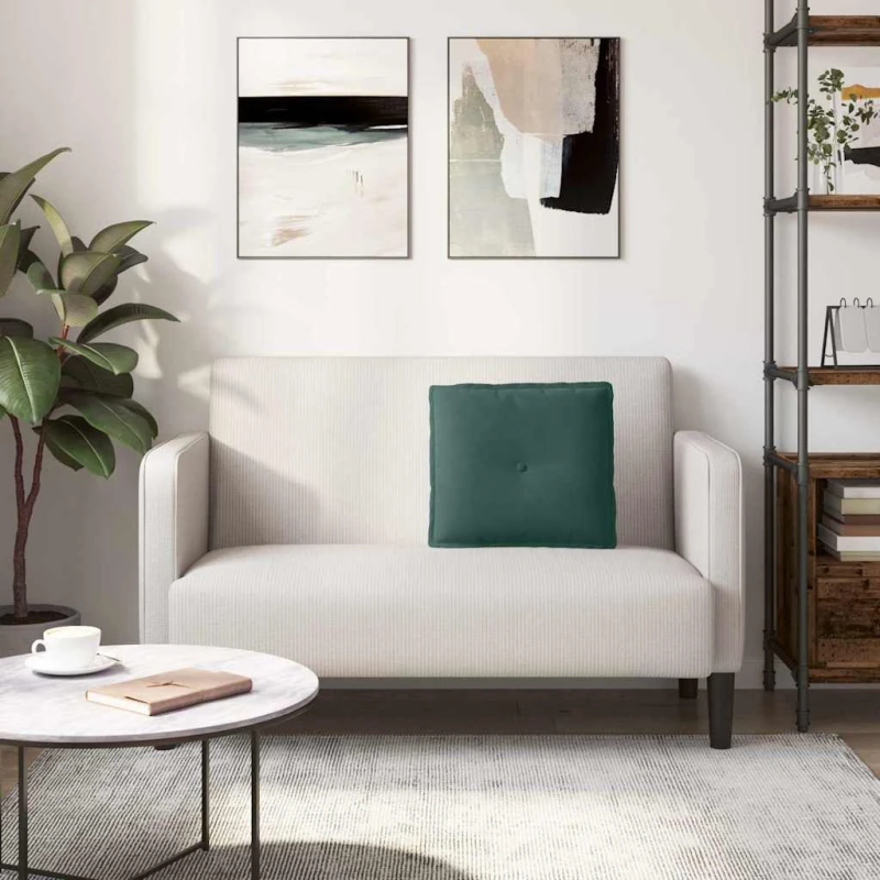 vidaXL Atpakaļ spilvens Tumši zaļš 50 x 45 cm Korduroja audums