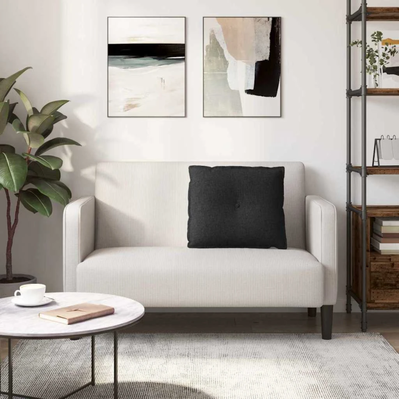 vidaXL Atpakaļ spilvens Melna 60 x 19 x 50 cm audums