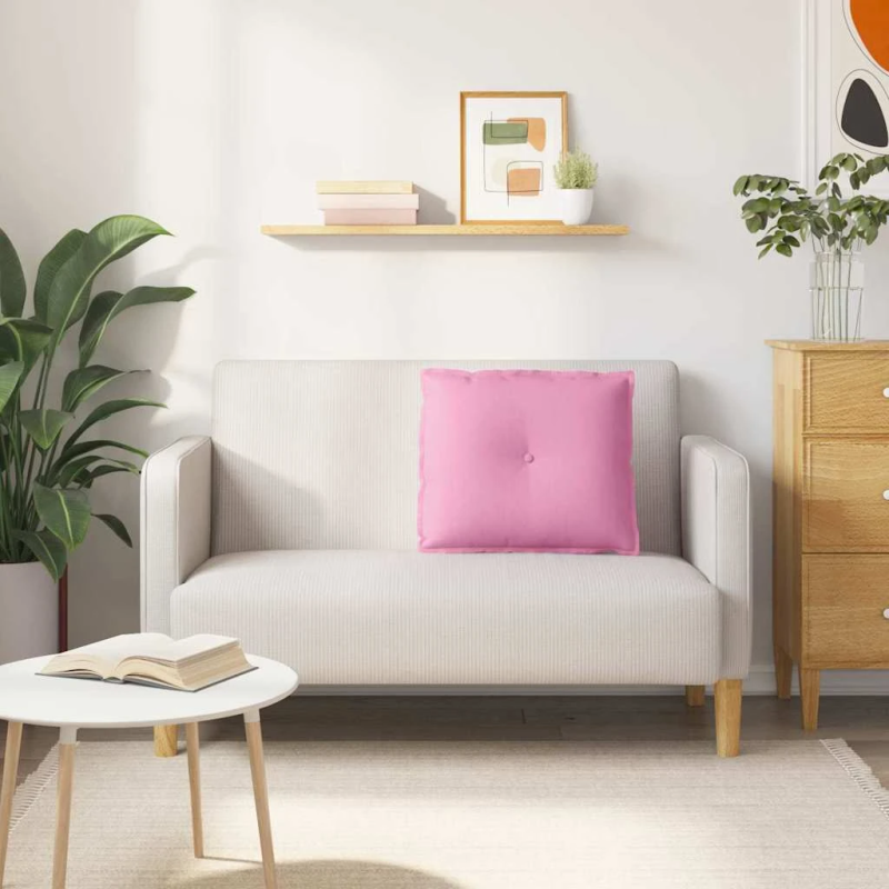 vidaXL Atpakaļ spilvens Rozā 60 x 19 x 50 cm audums