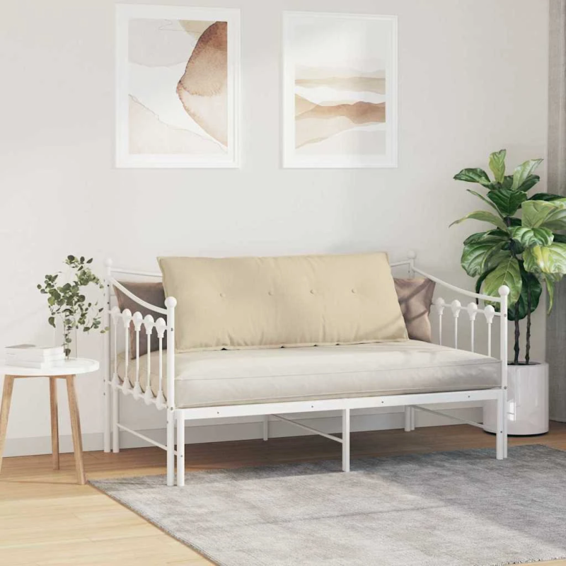 vidaXL Atpakaļ spilvens Krēmkrāsa 120 x 19 x 50 cm audums