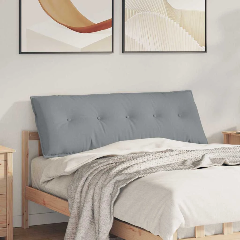 vidaXL Atpakaļ spilvens Gaiši pelēks 140 x 19 x 50 cm audums