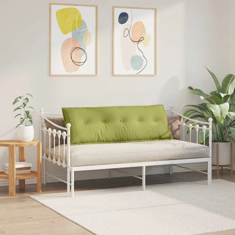 vidaXL Atpakaļ spilvens Gaiši zaļa 140 x 19 x 50 cm audums