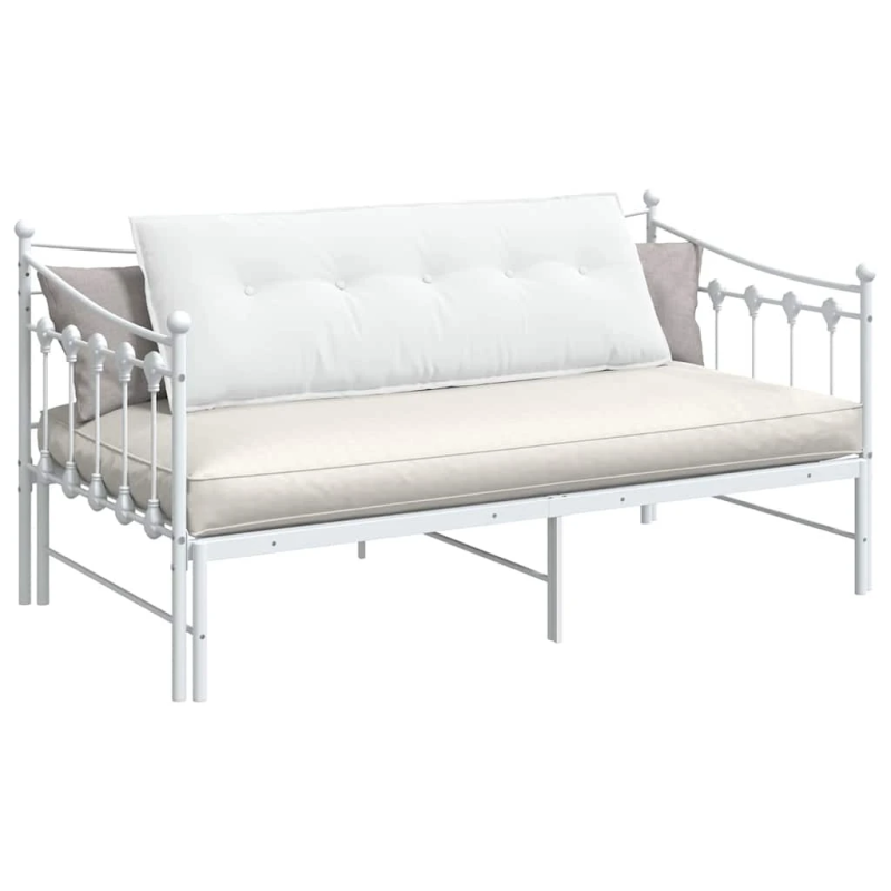 vidaXL Atpakaļ spilvens Balts 140 x 19 x 50 cm audums