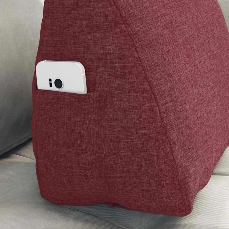 vidaXL Atpakaļ spilvens Vīna sarkans 45 x 20 x 35 cm audums