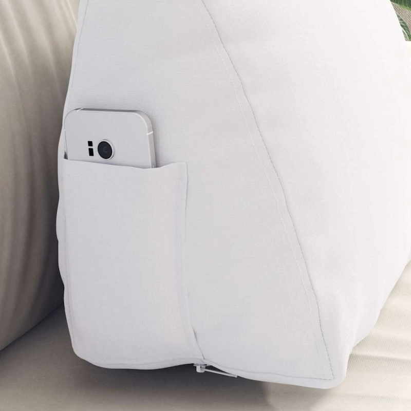 vidaXL Atpakaļ spilvens Balts 45 x 20 x 35 cm audums