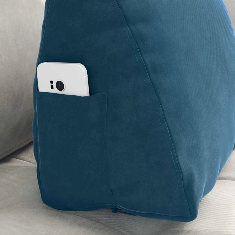 vidaXL Atpakaļ spilvens Zila 45 x 20 x 35 cm Korduroja audums