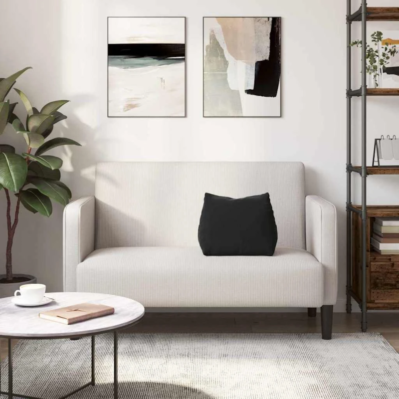 vidaXL Atpakaļ spilvens Melna 45 x 20 x 35 cm Korduroja audums