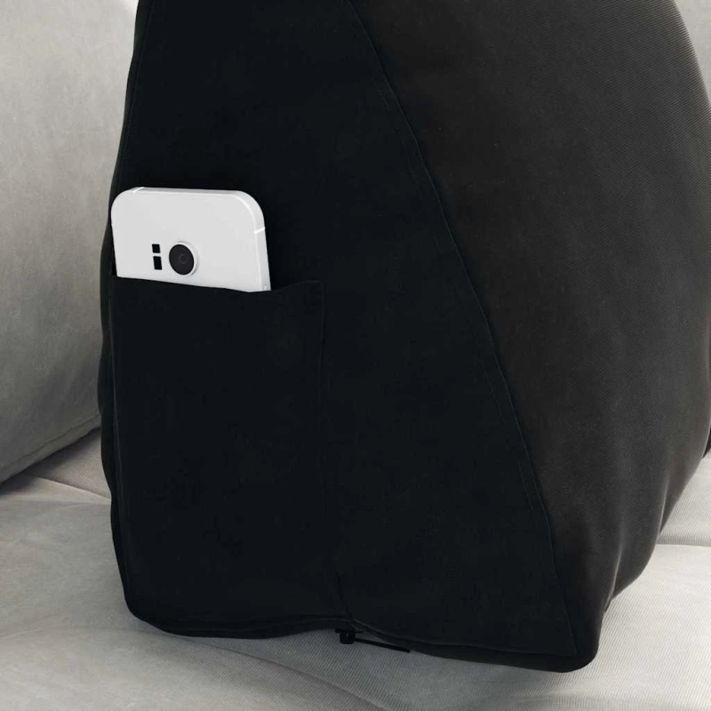 vidaXL Atpakaļ spilvens Melna 45 x 20 x 35 cm Korduroja audums