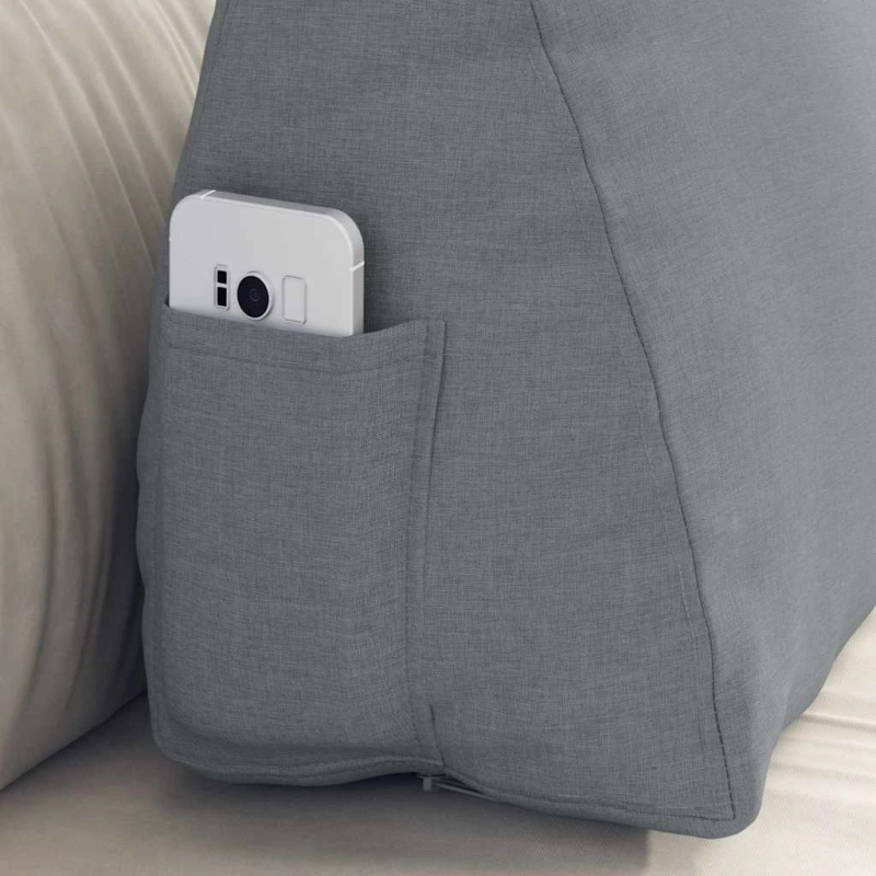 vidaXL Atpakaļ spilvens Gaiši pelēks 60 x 20 x 50 cm audums