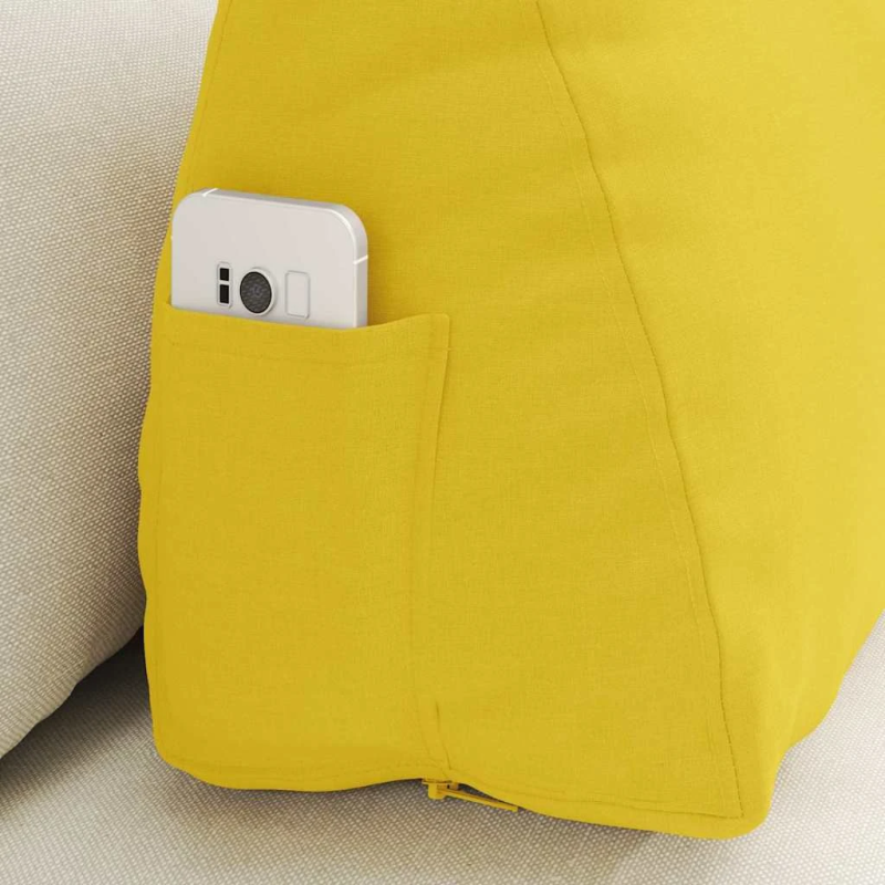 vidaXL Atpakaļ spilvens Gaiši dzeltena 60 x 20 x 50 cm audums