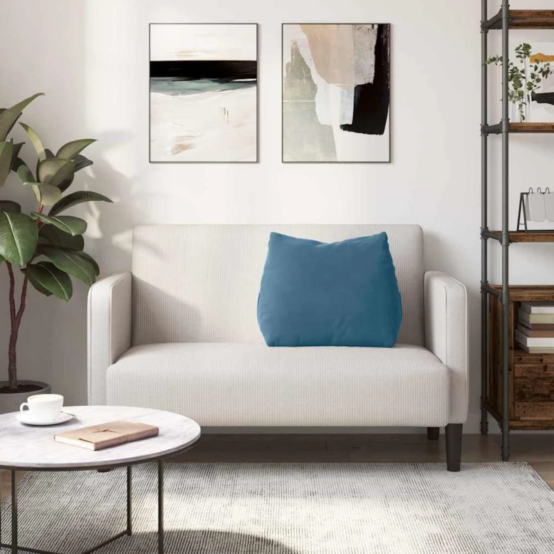 vidaXL Atpakaļ spilvens Zila 60 x 20 x 50 cm Korduroja audums