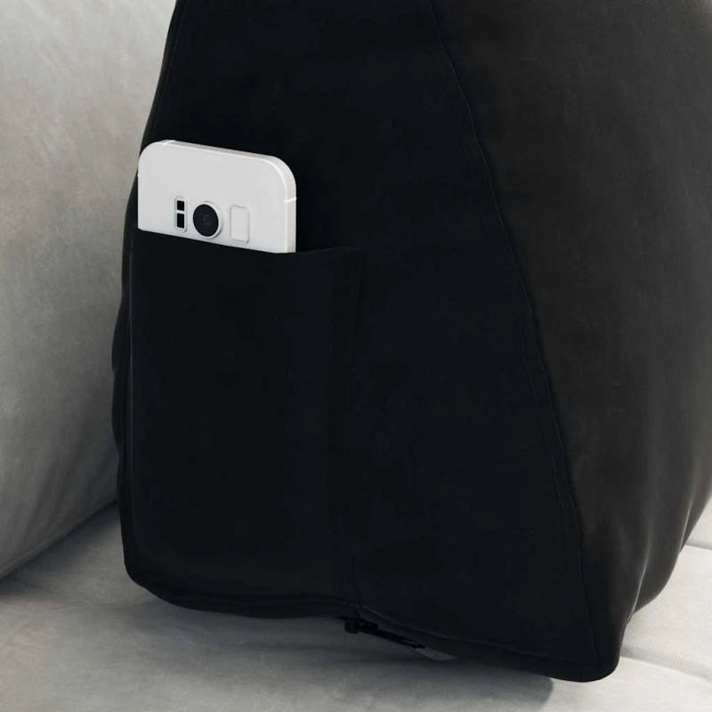 vidaXL Atpakaļ spilvens Melna 60 x 20 x 50 cm Korduroja audums