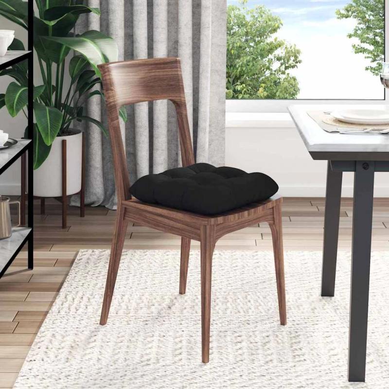 vidaXL Sēdvietas spilventiņi 4 pcs Melna 40 x 40 cm Mikrofibra