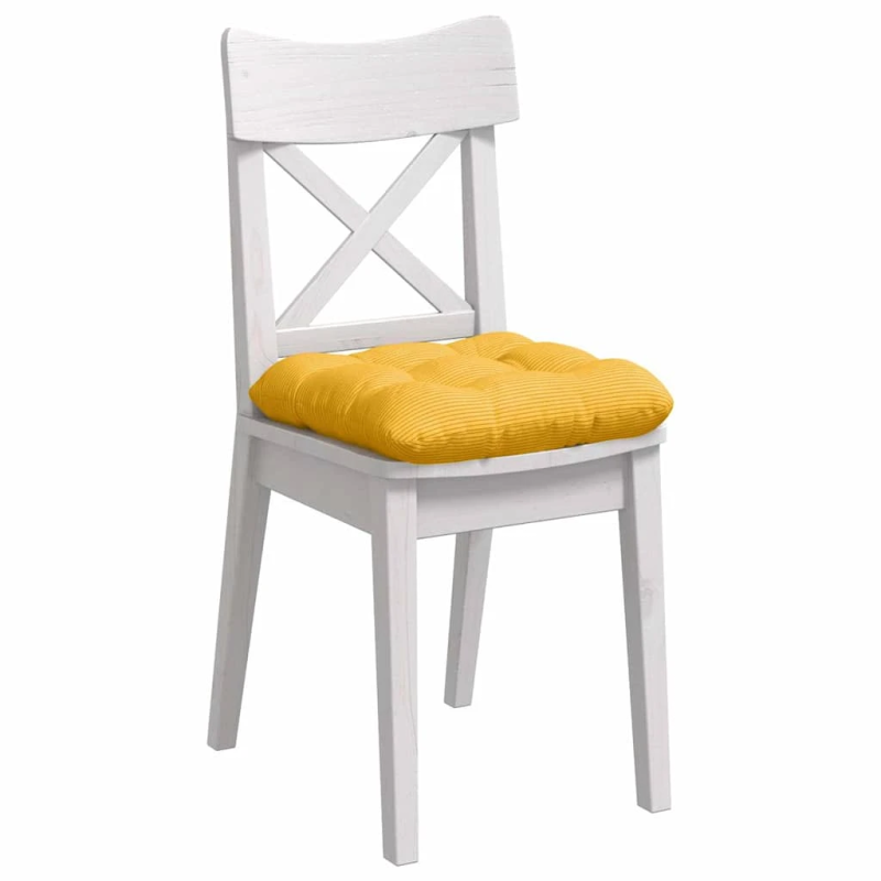 vidaXL Sēdvietas spilventiņi 4 pcs Gaiši dzeltena 40 x 40 cm