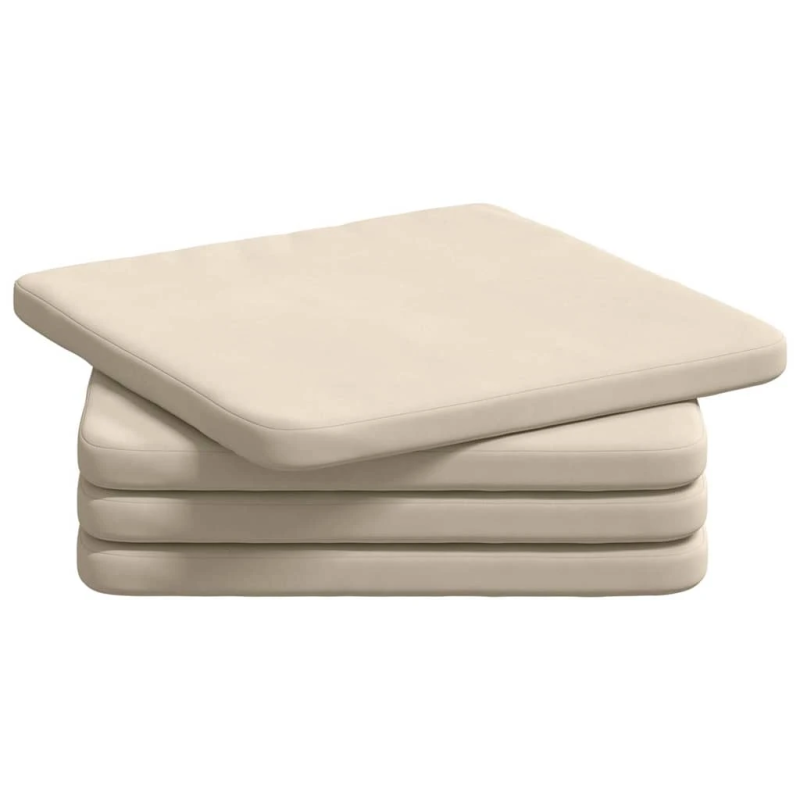 vidaXL Sēdvietas spilventiņi 4 pcs Bēša 40 x 40 x 3 cm Mikrofibra