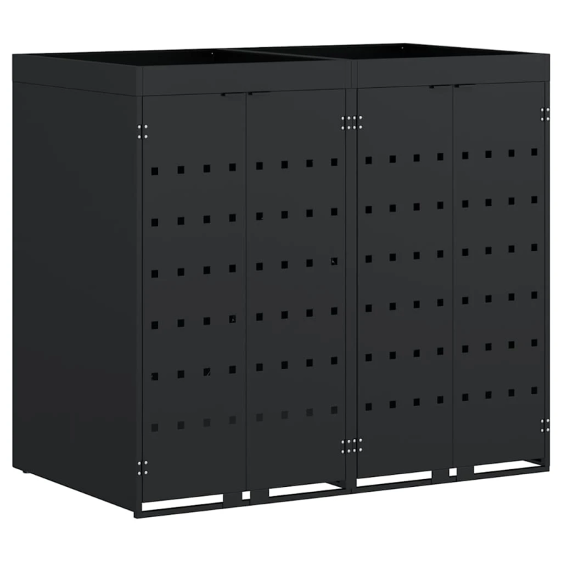 vidaXL Ratiņu tvertņu glabāšana 2 tvertņiem Melna