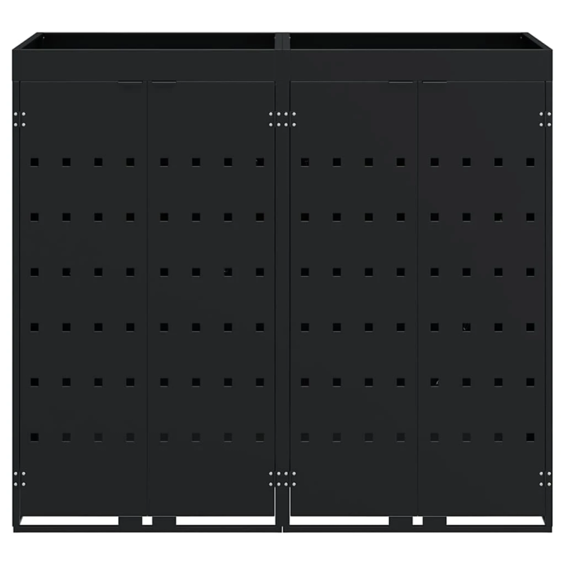 vidaXL Ratiņu tvertņu glabāšana 2 tvertņiem Melna