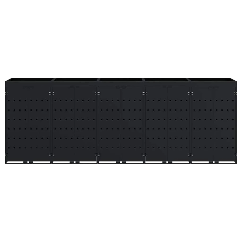 vidaXL Ratiņu tvertņu glabāšana 5 tvertņiem Melna