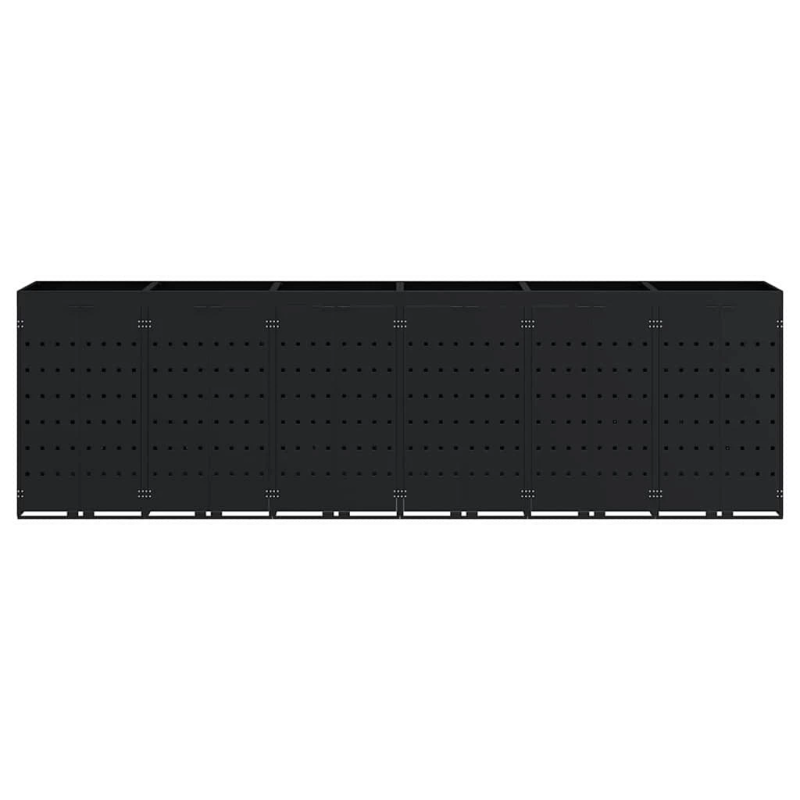 vidaXL Ratiņu tvertņu glabāšana 6 tvertņiem Melna