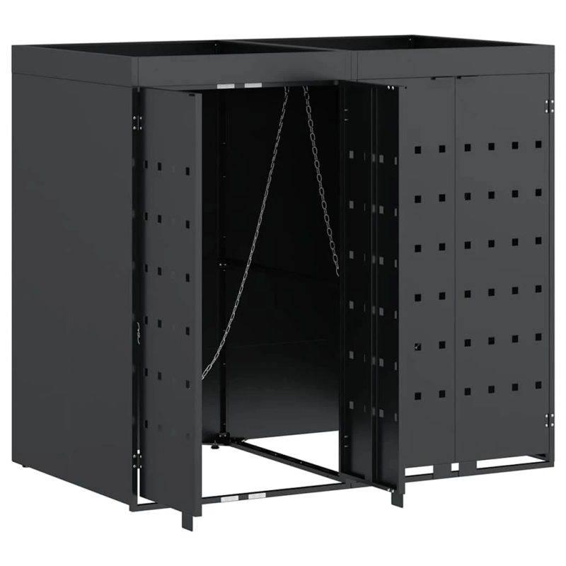 vidaXL Ratiņu tvertņu glabāšana 2 tvertņiem Antracīts