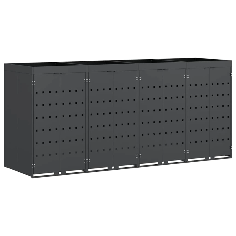 vidaXL Ratiņu tvertņu glabāšana 4 tvertņiem Antracīts