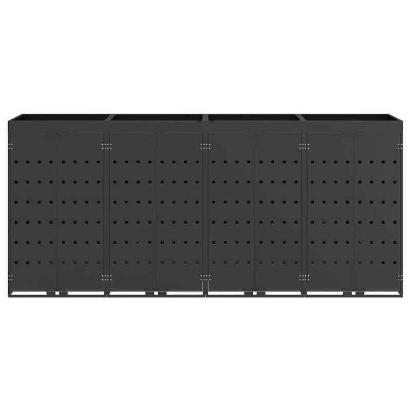 vidaXL Ratiņu tvertņu glabāšana 4 tvertņiem Antracīts