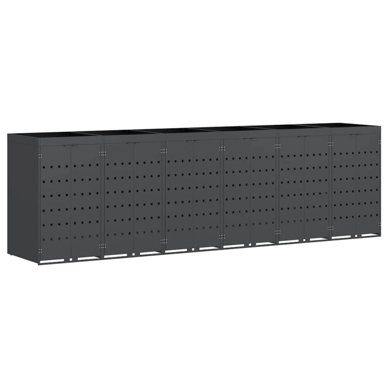 vidaXL Ratiņu tvertņu glabāšana 6 tvertņiem Antracīts