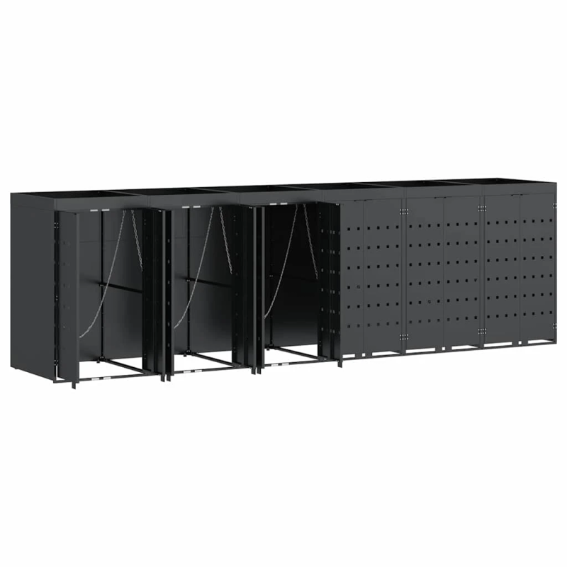 vidaXL Ratiņu tvertņu glabāšana 6 tvertņiem Antracīts