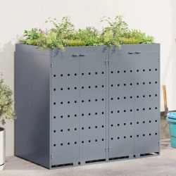 vidaXL Ratiņu tvertņu glabāšana 2 tvertņiem Gaiši pelēks