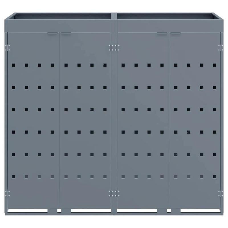 vidaXL Ratiņu tvertņu glabāšana 2 tvertņiem Gaiši pelēks