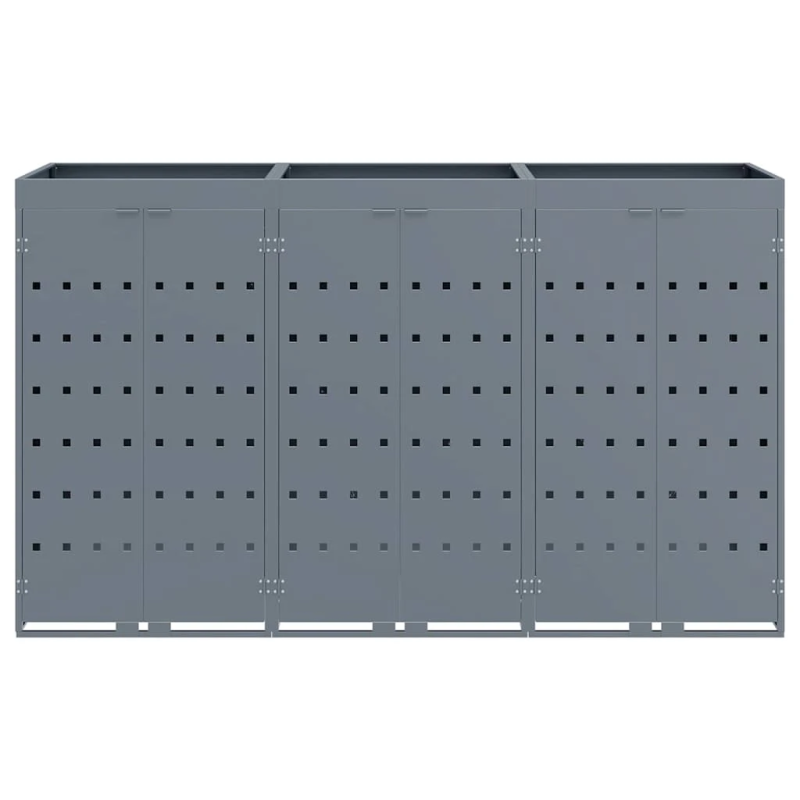 vidaXL Ratiņu tvertņu glabāšana 3 tvertņiem Gaiši pelēks