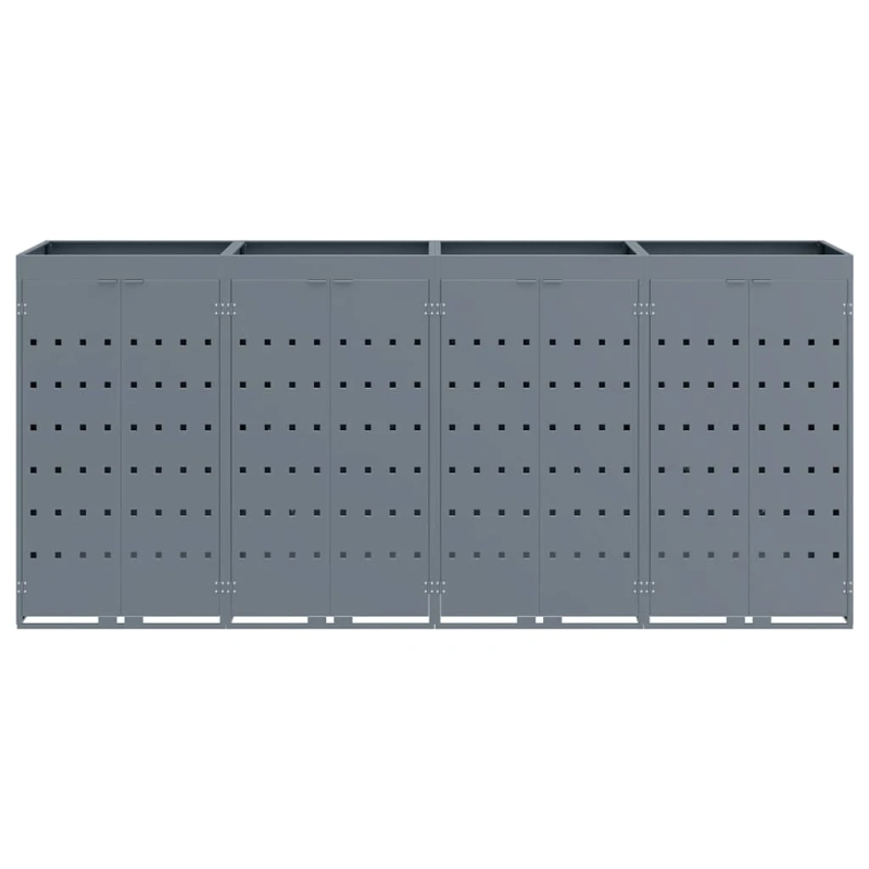 vidaXL Ratiņu tvertņu glabāšana 4 tvertņiem Gaiši pelēks