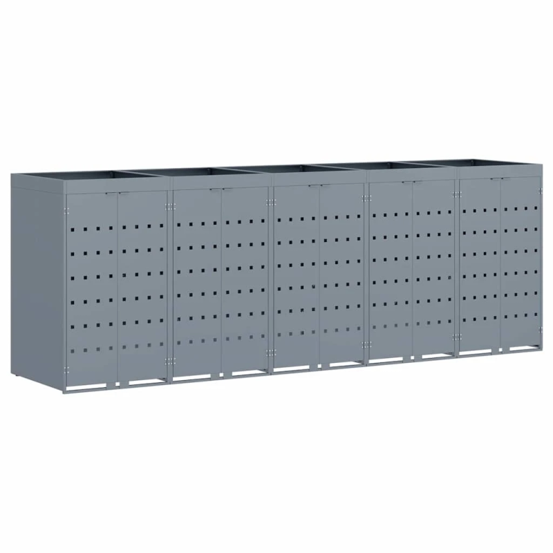 vidaXL Ratiņu tvertņu glabāšana 5 tvertņiem Gaiši pelēks