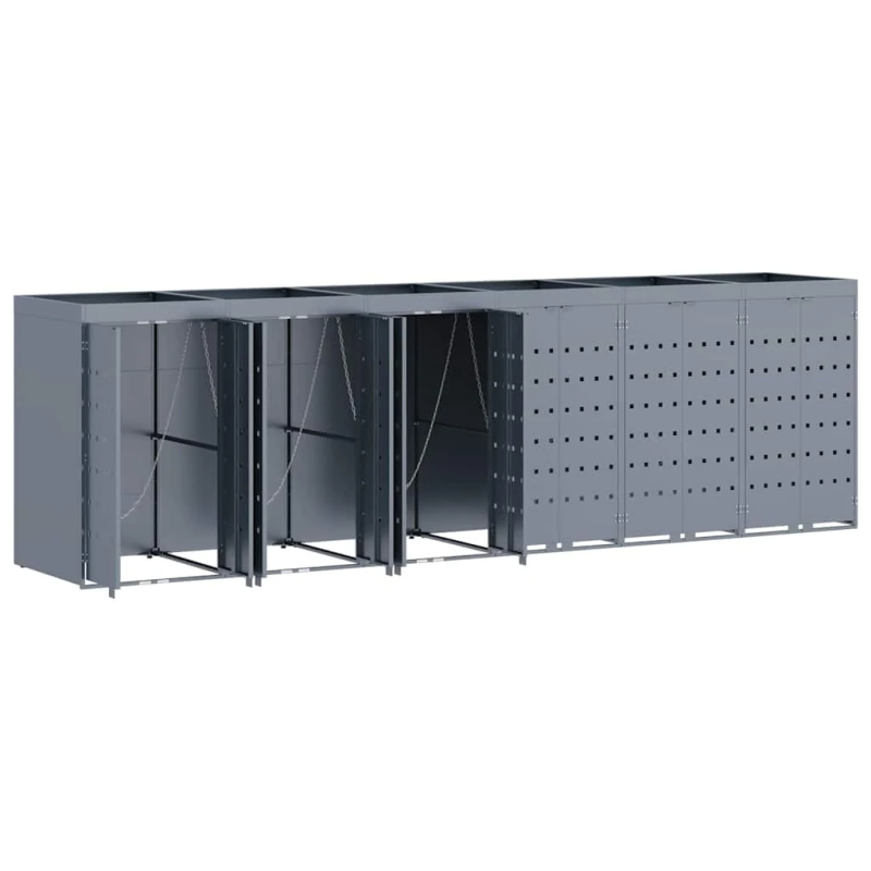 vidaXL Ratiņu tvertņu glabāšana 6 tvertņiem Gaiši pelēks