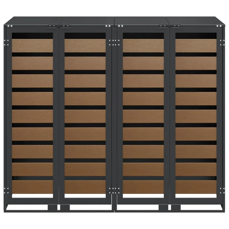 vidaXL Ratiņu tvertņu glabāšana 3 tvertņiem 340 x 77.5 x 115.5 cm