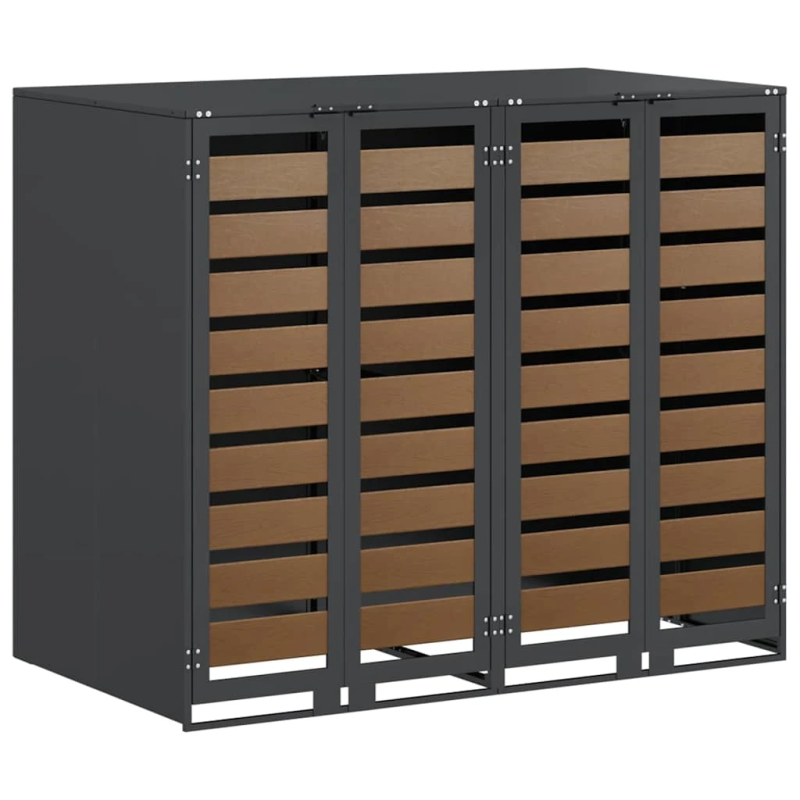 vidaXL Ratiņu tvertņu glabāšana 3 tvertņiem 340 x 77.5 x 115.5 cm