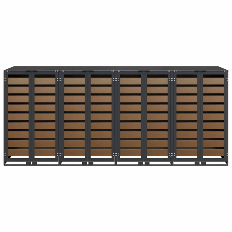 vidaXL Ratiņu tvertņu glabāšana 3 tvertņiem 340 x 77.5 x 115.5 cm